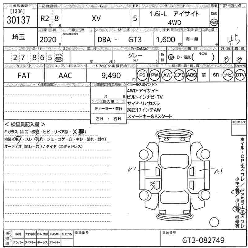 SUBARU SUBARU XV